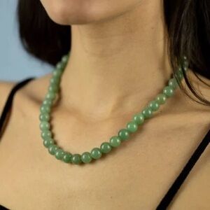 Green Aventurine Bead Necklace 10mm Gemstone